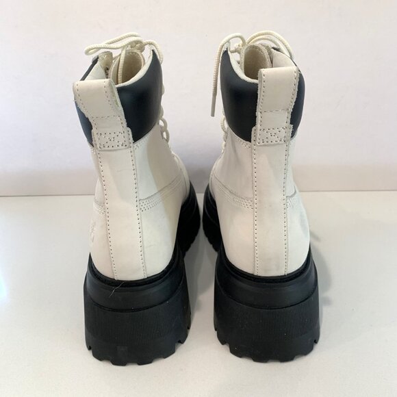 Timberland Sky 6 Inch Lace-up Boots Leather Combat Booties White Size 9 NEW - Picture 4 of 8